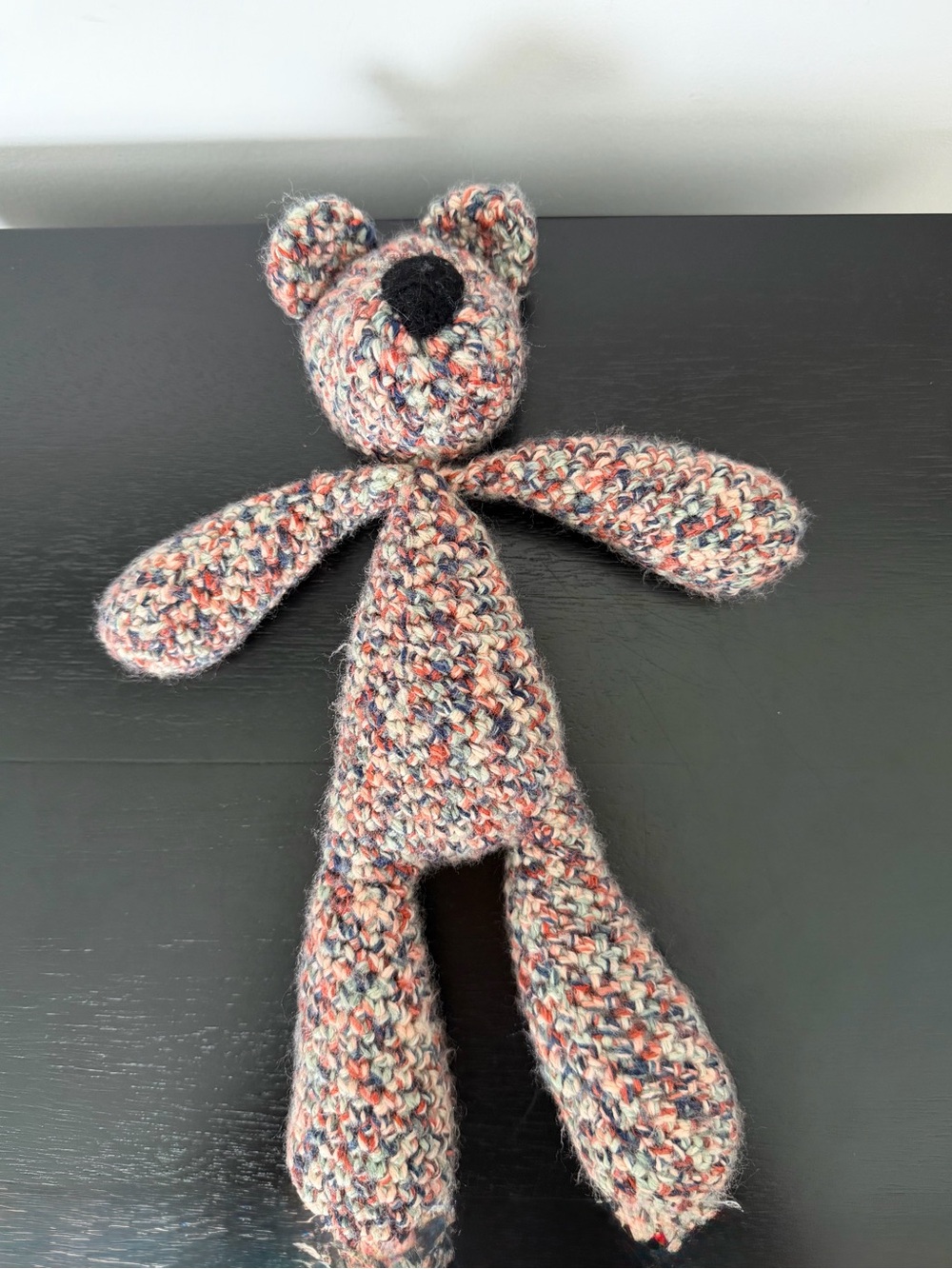 Handmade Multicolor Knit Floppy Bear Plush Toy - Kids Toy